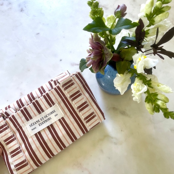 Sézane et Octubre Editions Paris 2013 Striped Tote Bag in Burgundy & Ecru - Picture 17 of 17